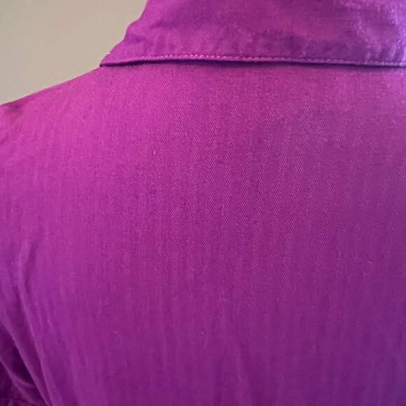 Women's Purple Basic Edition Short Sleeve button down shirt, fitted, Size Medium - Picture 4 of 8